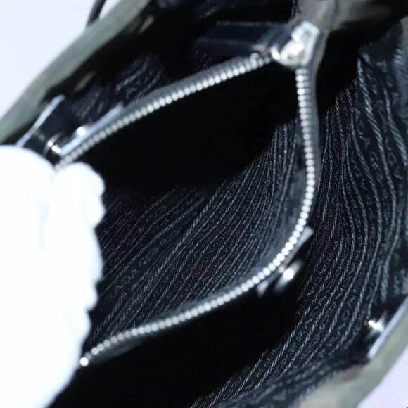 PRADA Hand Bag Nylon Khaki - Picture 4 of 16